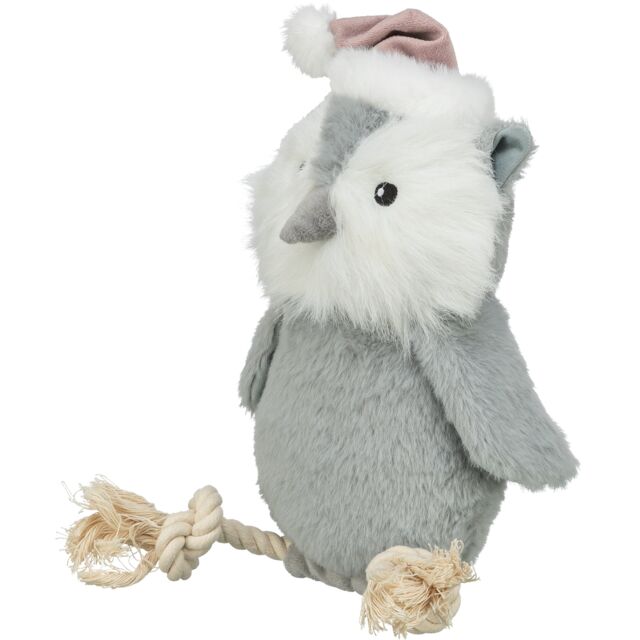 Trixie Christmas Owl Plush Rope Dog Toy 31cm