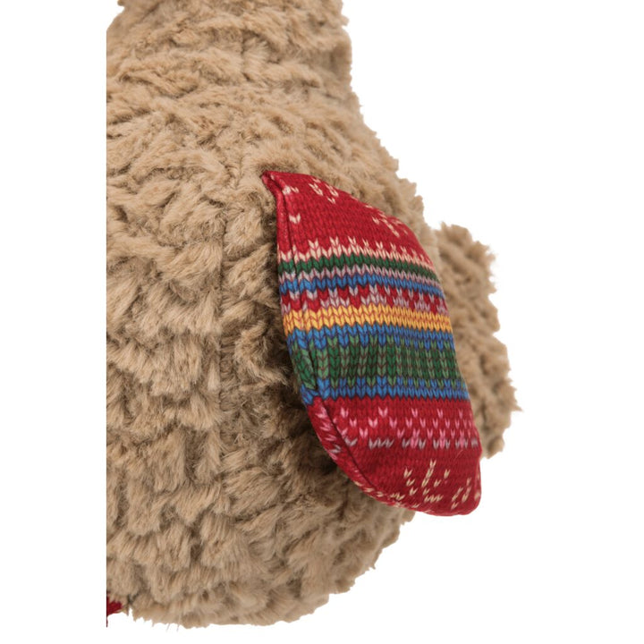 Trixie Rooster Plush Dog Toy close up of soft plush body and knitted wing