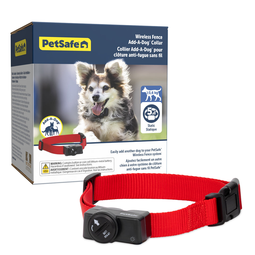 PetSafe Wireless Add-A-Dog receiver collar PIF-275-19 with red strap and retail box