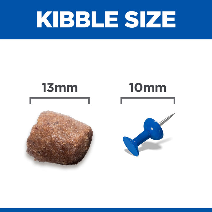 Hill's Healthy Mobility Medium Adult kibble size, about 13mm