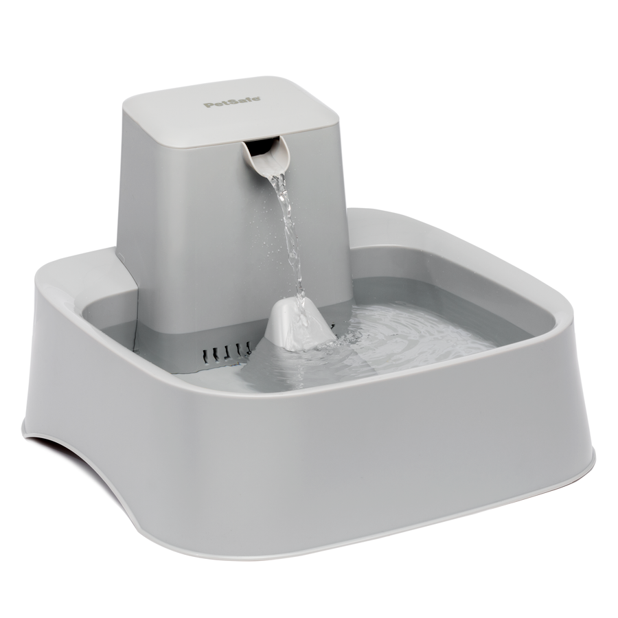 PetSafe Drinkwell 7.5 Litre Pet Fountain in light grey with free-falling water stream