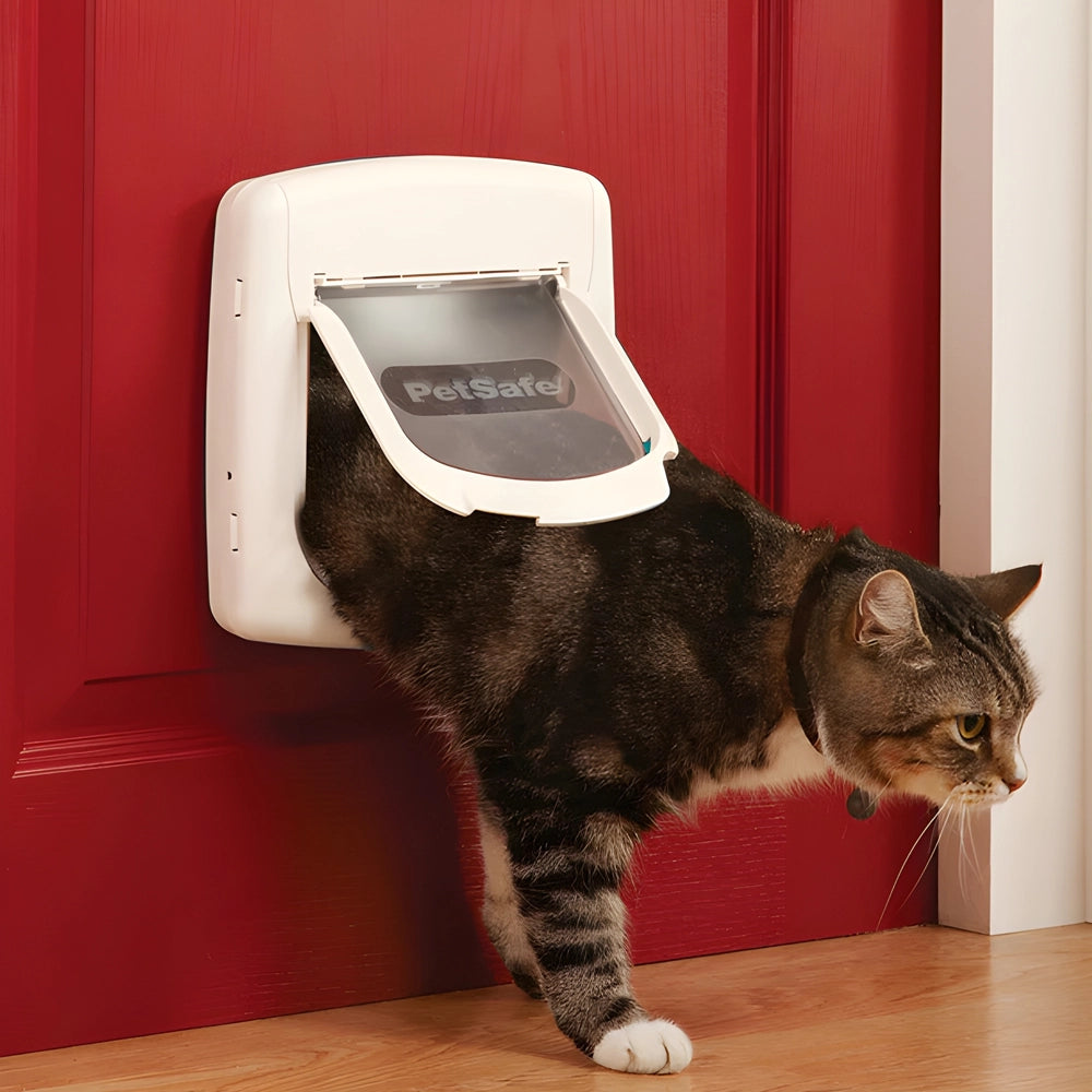 PetSafe Staywell Magnetic 4-Way Locking Deluxe Cat Flap, White