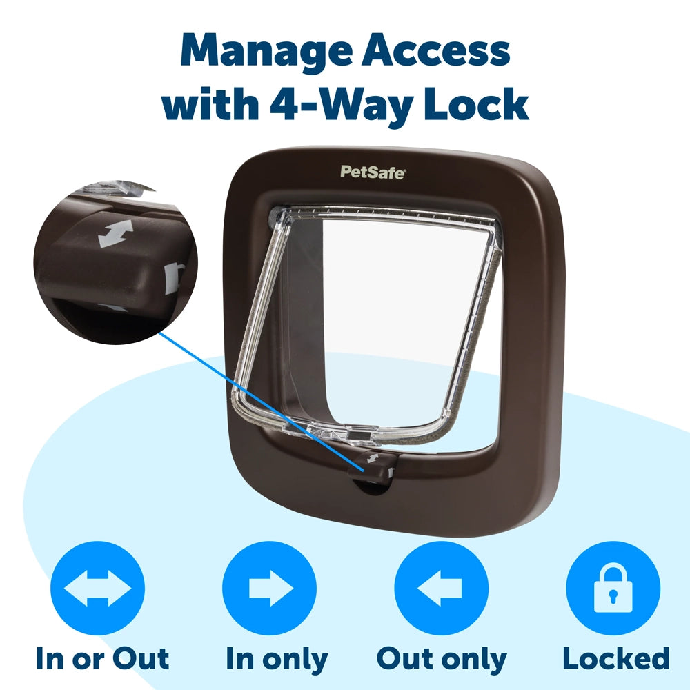 Petsafe Manual-Locking Cat Flap – Brown