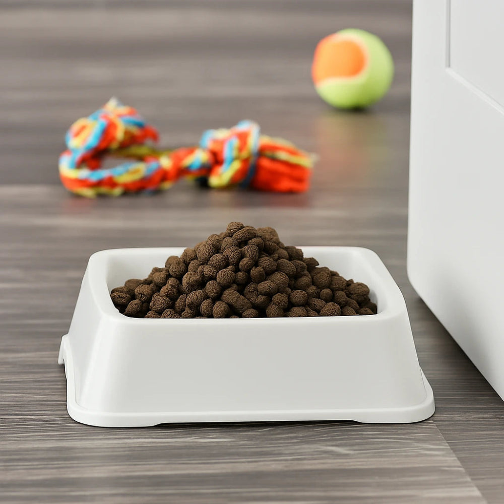 Square pet feeding dish