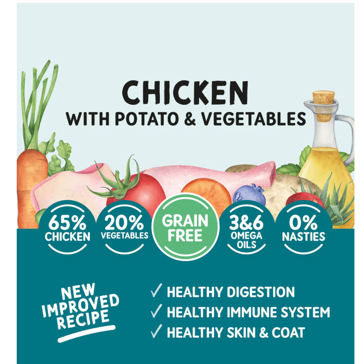 Naturo Adult Dog Grain Free Chicken & Potato with Vegetables - 400g Trays x 12