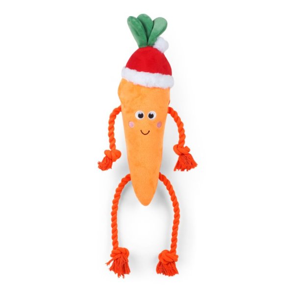 Santa Carrot Rope Legs Dog Toy