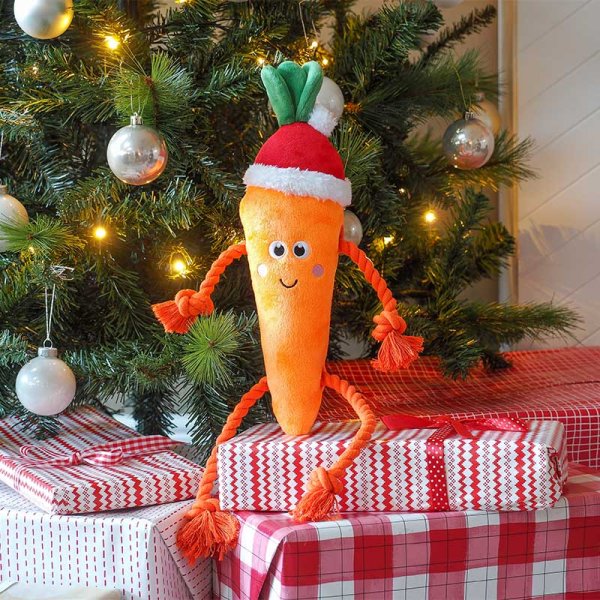 Santa Carrot Rope Legs Dog Toy - PetWorld