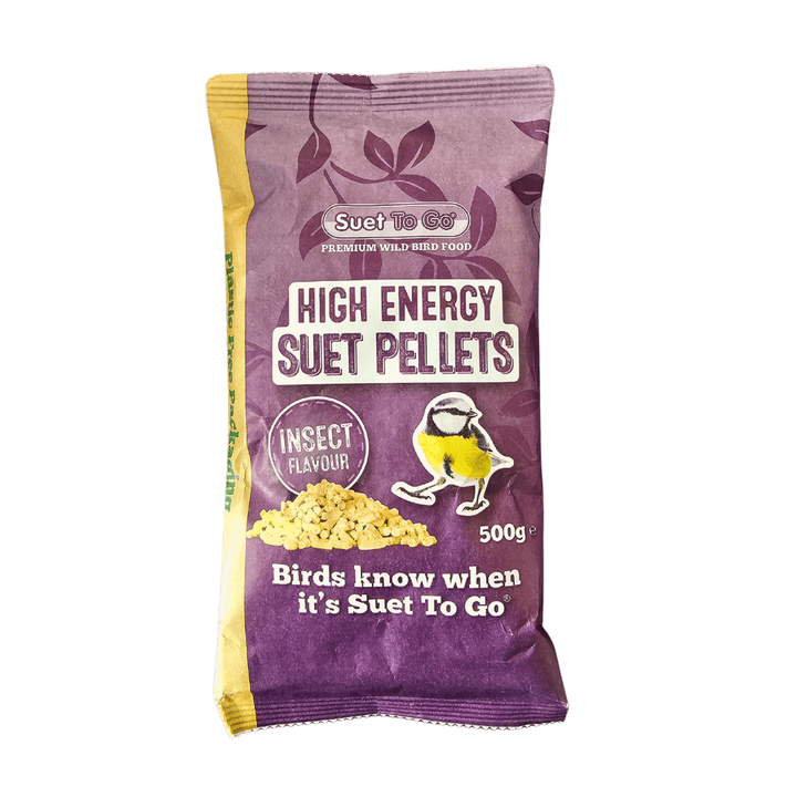 Suet To Go High Energy Suet Pellets Insect Flavour 500g pouch, front of pack