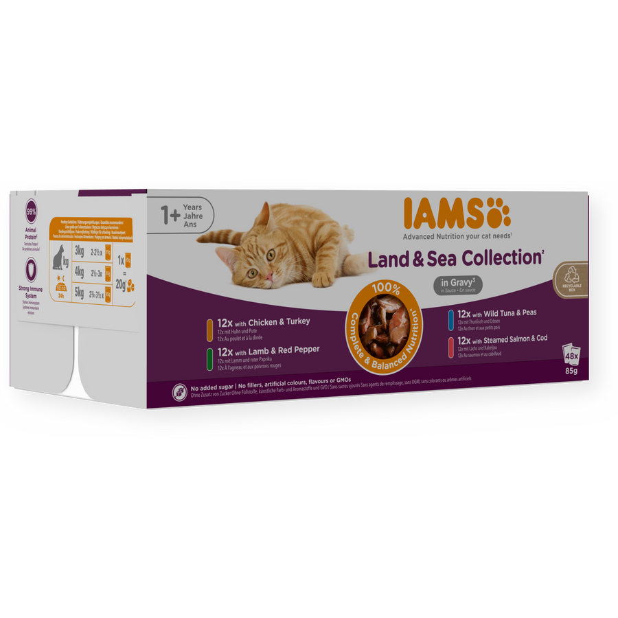 IAMS Delights Land & Sea Collection in Gravy 12 x 85g