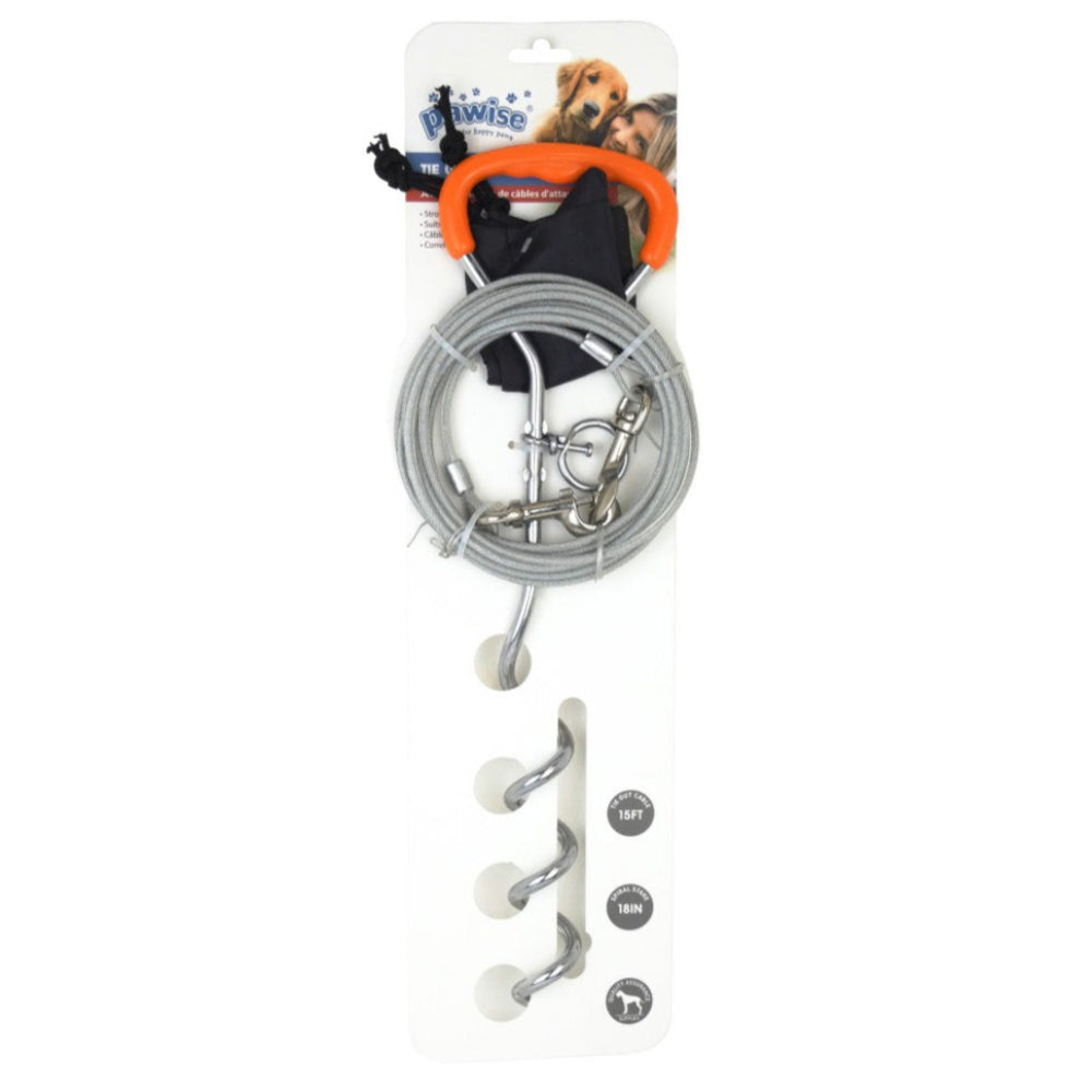 Pawise Tie Out Stake + Standard Cable 15ft