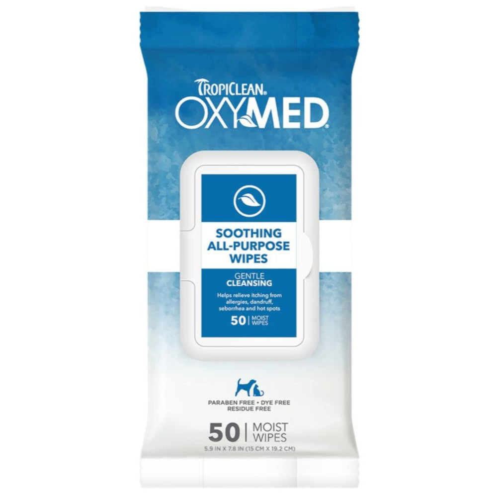 Tropiclean Oxymed Soothing Allergy relief wipes 50 piece