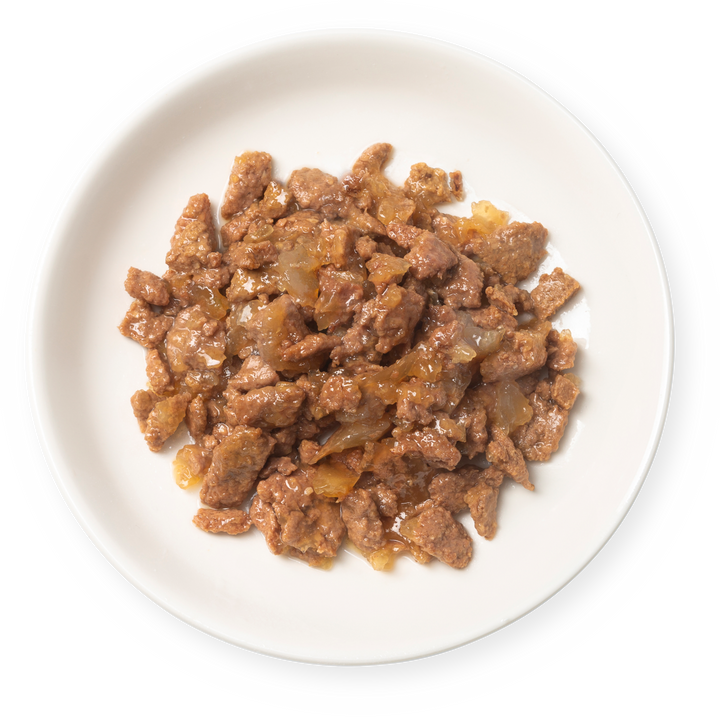 IAMS Land & Sea Collection wet cat food chunks in jelly served on a plate