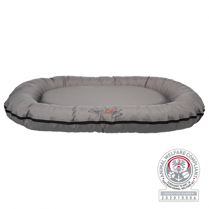 rixie Samoa Vital cushion oval dog bed grey