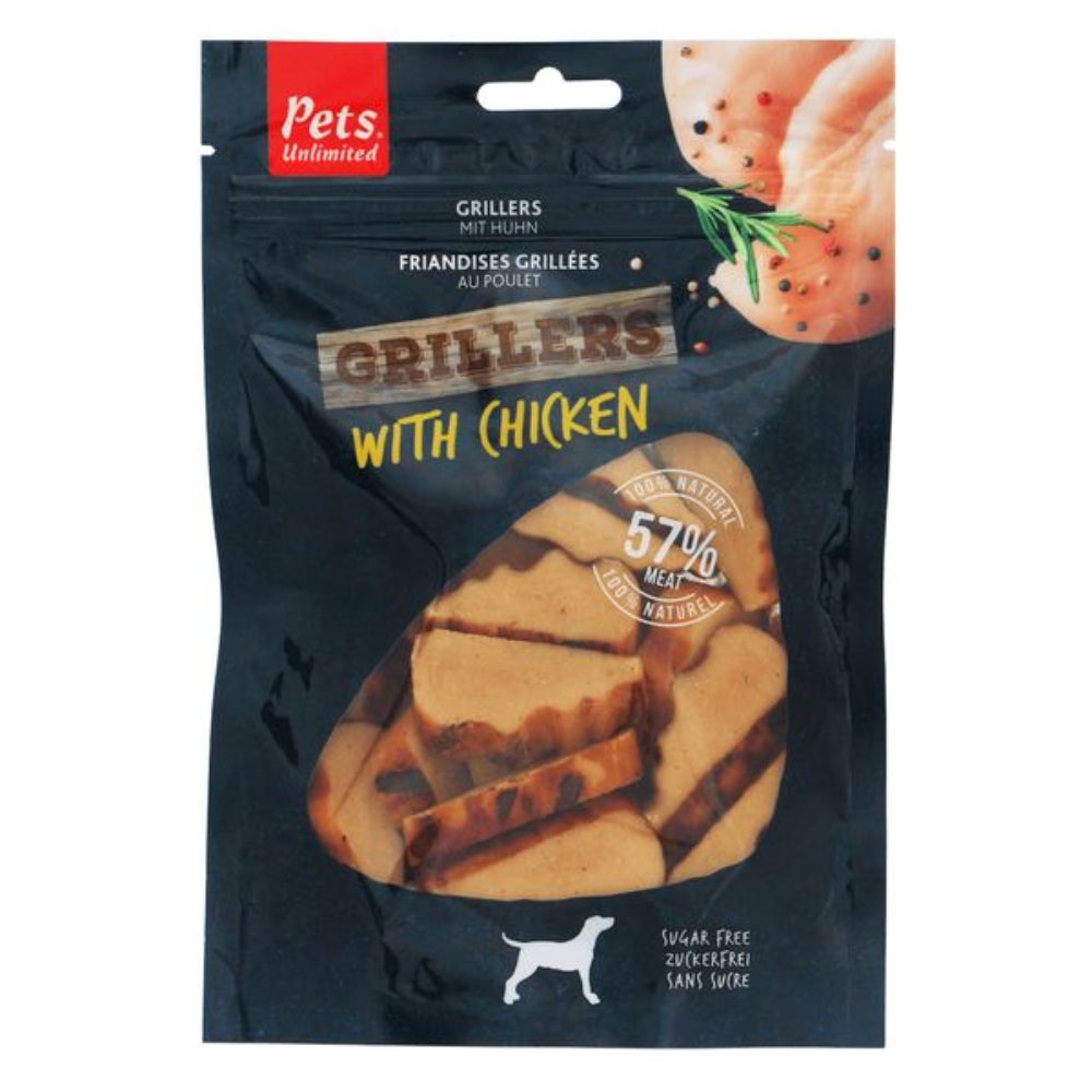 Pets Unlimited Chicken Grillers Dog Treats 100g
