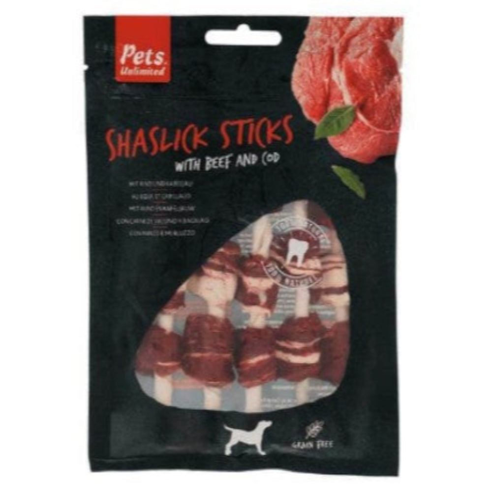 Pets Unlimited Shaslick Sticks Beef 100g