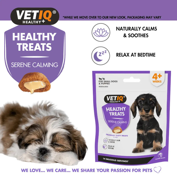 VETIQ Healthy Treats Serene Calming for Puppies: naturally calms and soothes, relax at bedtime