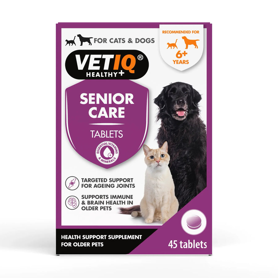 VETIQ Senior Care Tablets for cats and dogs aged 6+, 45 tablets, front of pack