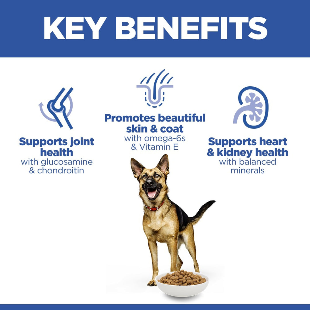 Hill's Science Plan Large Breed Mature Adult 6+ key benefits: joints, skin and coat, heart and kidneys