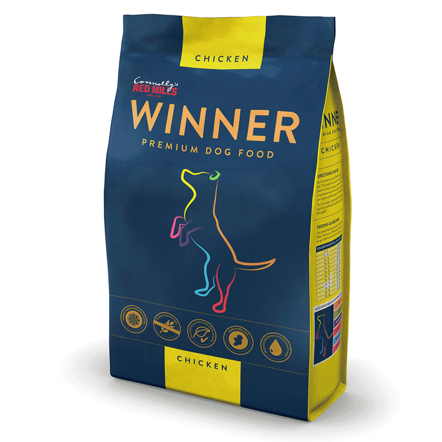 Red Mills Winner Chicken dry dog food bag, front of pack