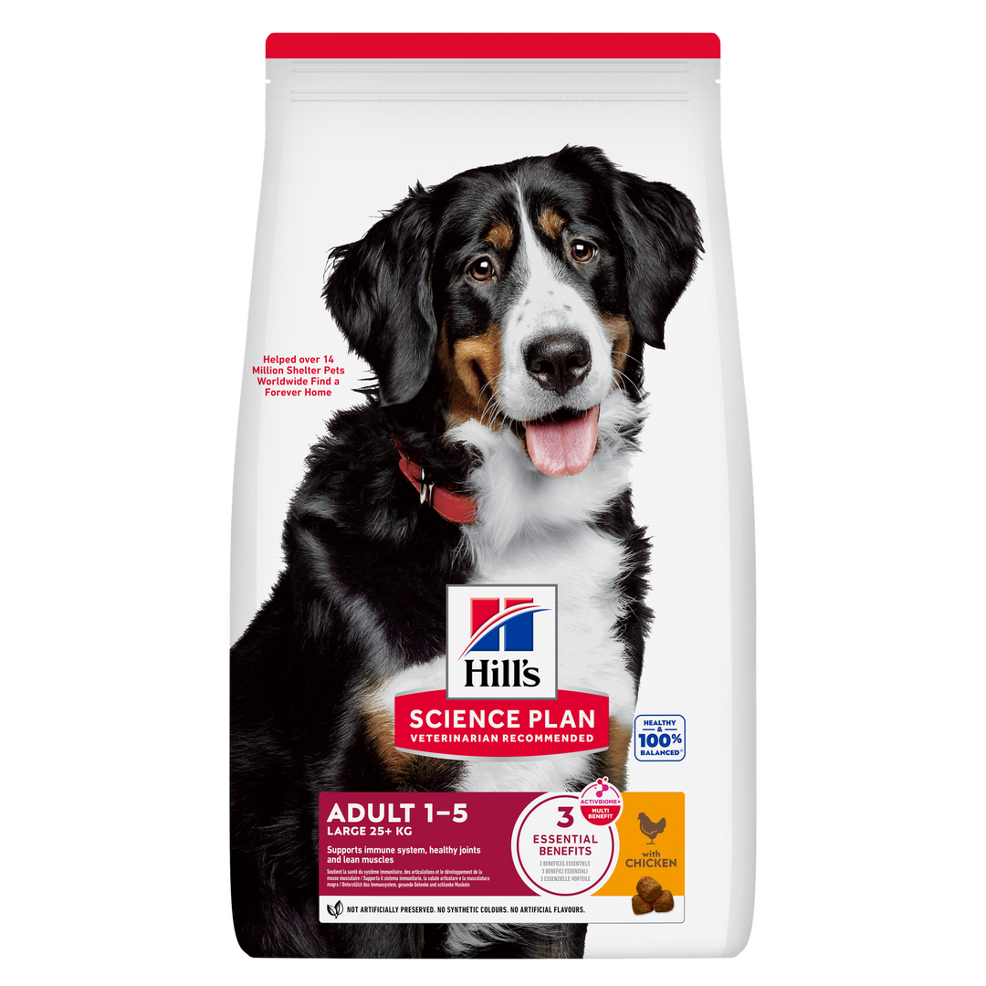 Hill's Science Plan Large Breed Adult Dog Food with Chicken bag, current front of pack