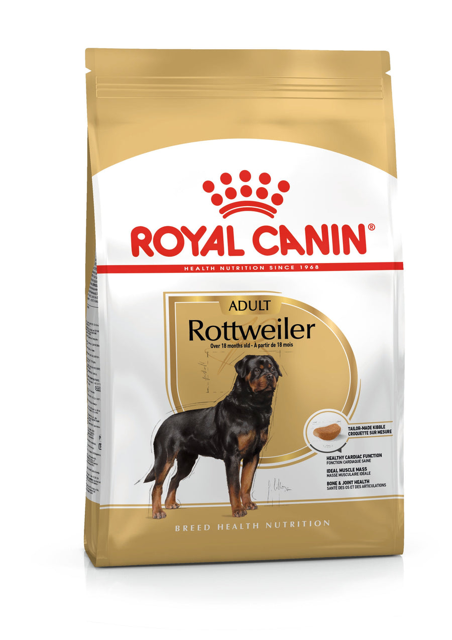 Royal Canin Rottweiler Adult dry dog food 12kg bag, front of pack