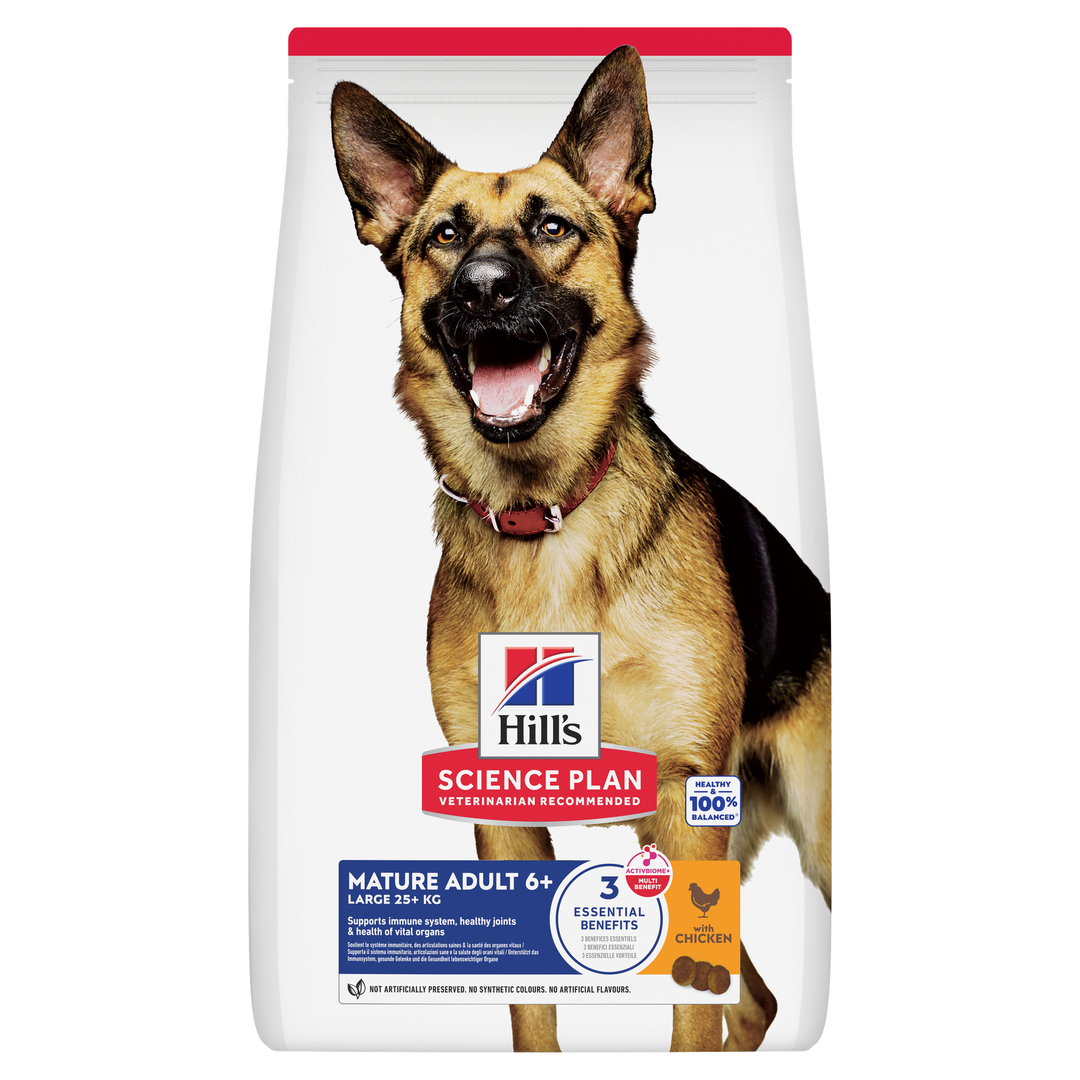 Hill's Science Plan Large Breed Mature Adult 6+ Dog Food with Chicken, front of pack