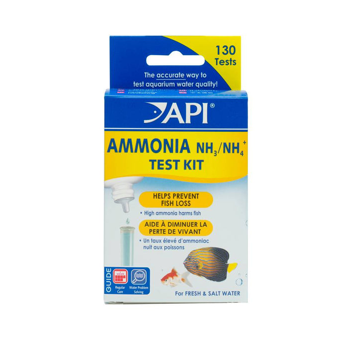 API Ammonia Liquid Test Kit, 130 tests, front of pack for freshwater and saltwater aquariums