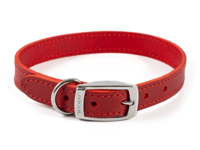 ancol heritage sewn lined red collar