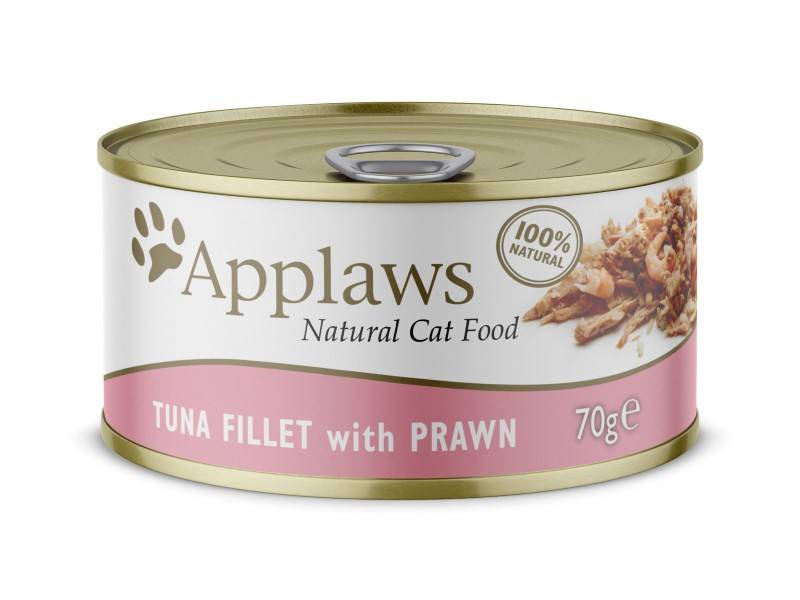 appalws natural cat food 70g tin tuna and prawn