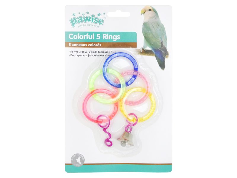 colouful rings bird toy