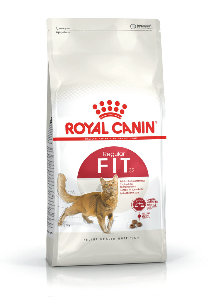 Royal Canin Fit 32 Adult Dry Cat Food bag, front of pack