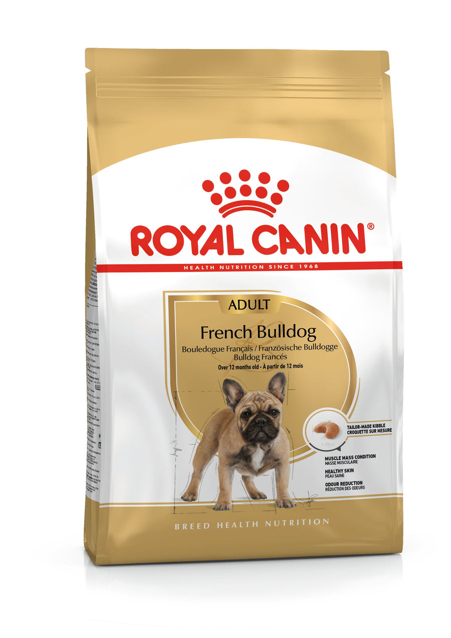Royal Canin French Bulldog Adult dry dog food bag, front of pack