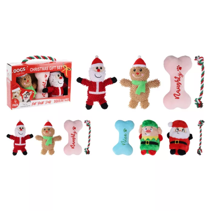 Dog Toy 4 Piece Christmas Set