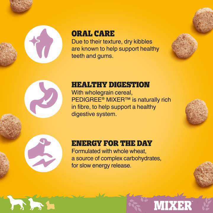 Pedigree Mixer benefits: oral care, healthy digestion and energy for the day