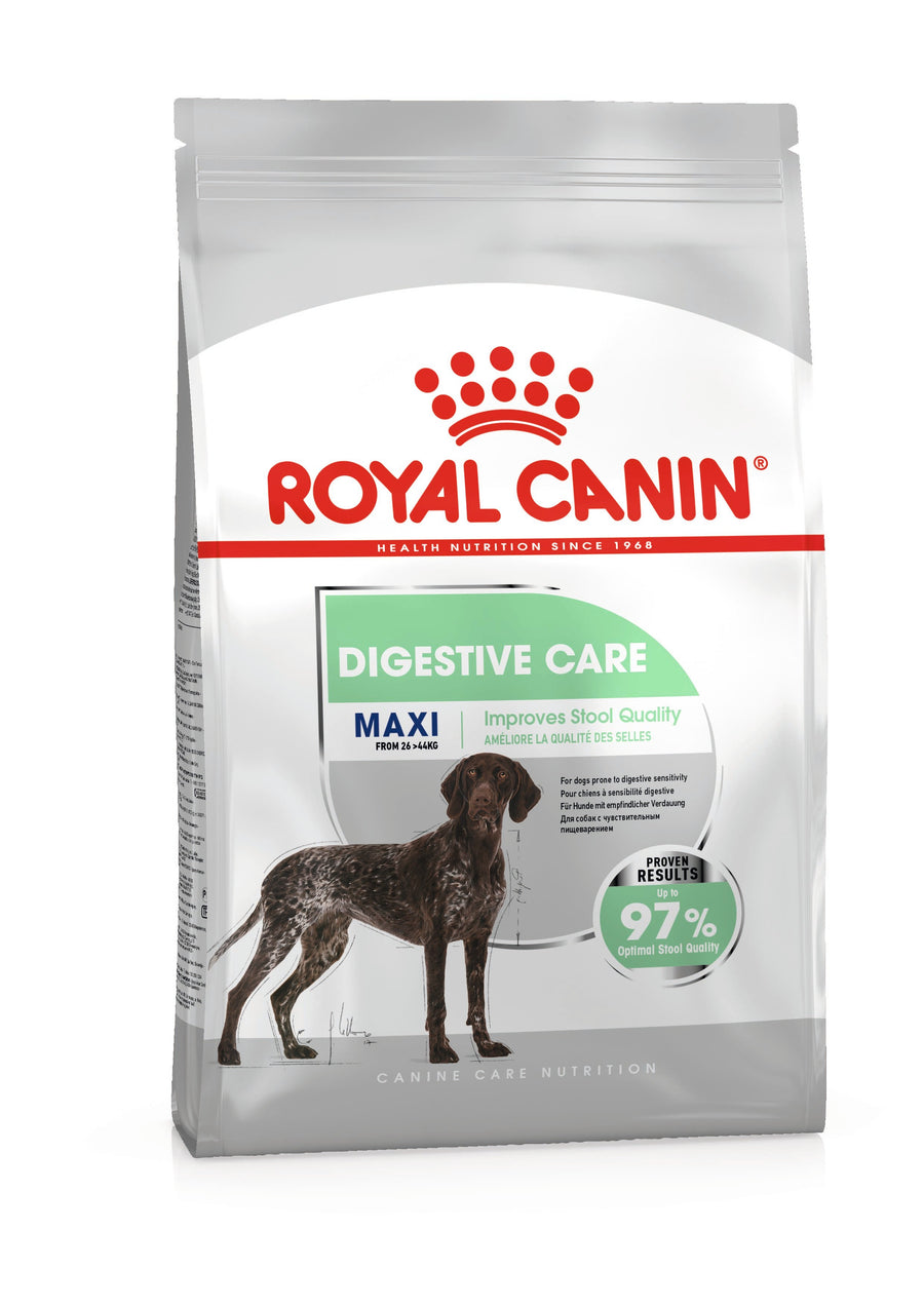 Royal Canin Maxi Digestive Care dry dog food bag, front of pack