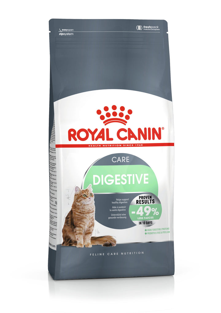 Royal Canin Digestive Care adult dry cat food bag, front of pack