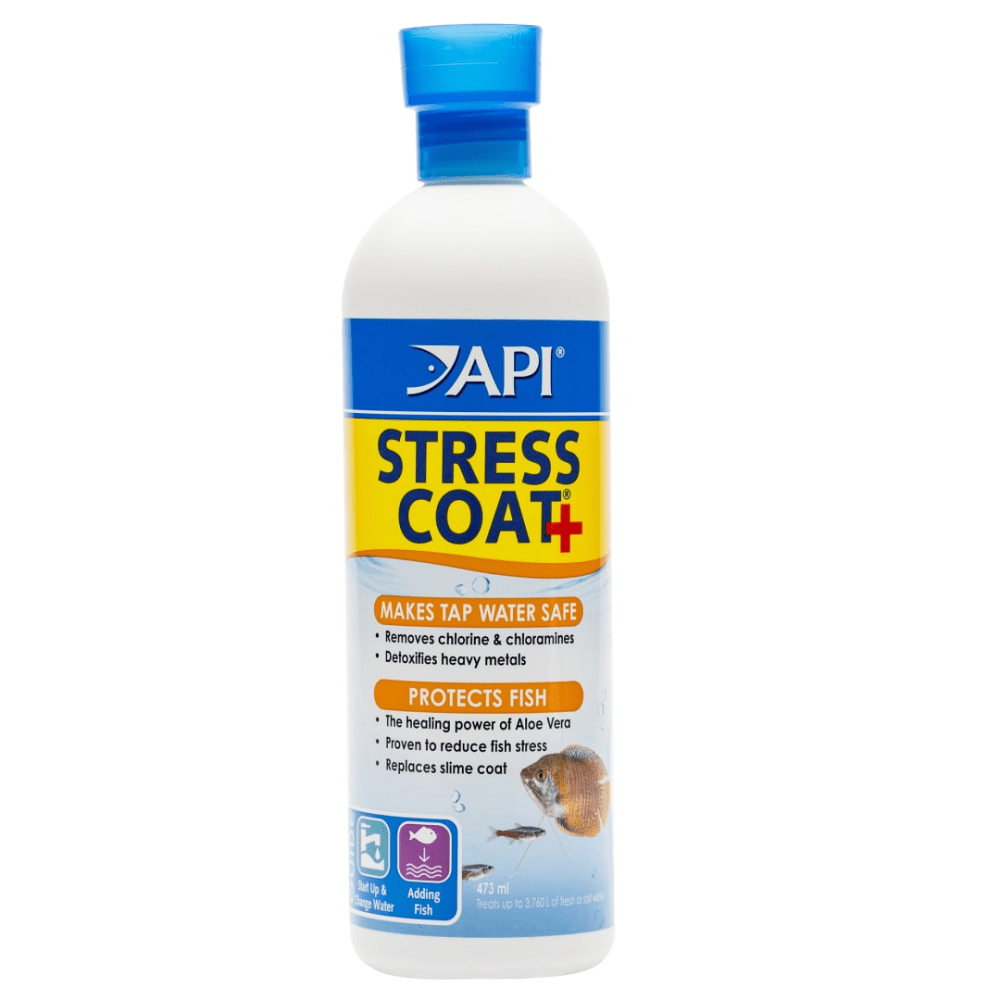 API Stress Coat aquarium water conditioner bottle, front of pack