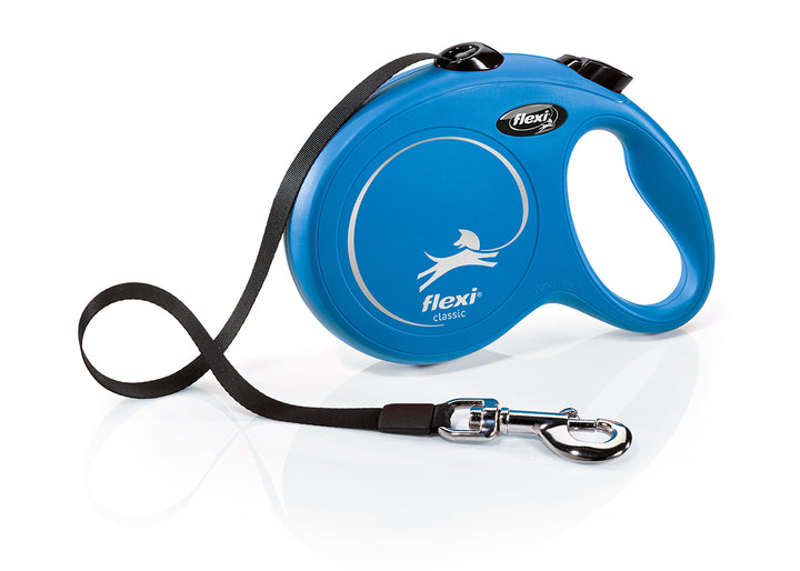 Flexi Classic Large 5m retractable tape dog lead in blue