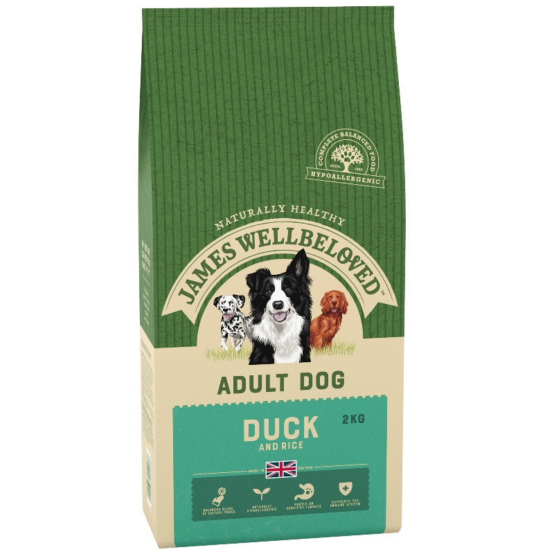 James Wellbeloved Adult Duck & Rice dog food 2kg