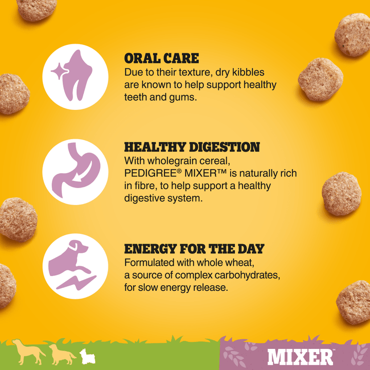 Pedigree Mixer benefits: oral care, healthy digestion and energy for the day