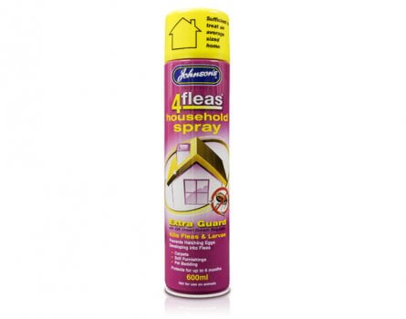 Johnson's 4fleas Household Spray Extra Guard with IGR 600ml aerosol, front of can