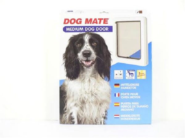 Dog Mate Dog Medium Door (White) - PetWorld