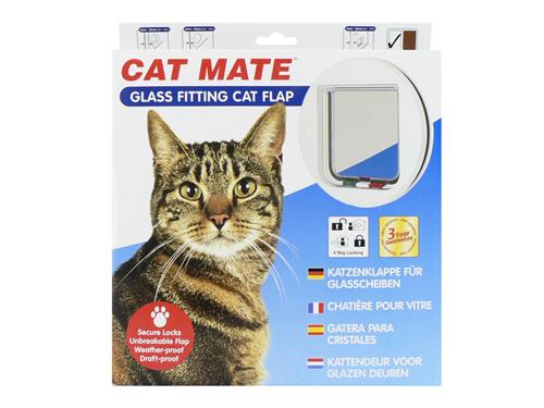 Cat Mate Glass Fitting 4-Way Cat Flap