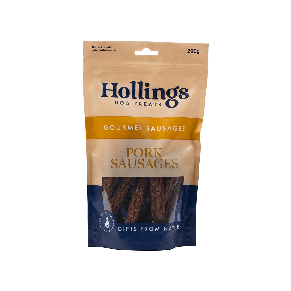 Package of Hollings Dog Treats Pork Sausages 