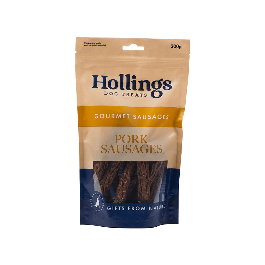 Package of Hollings Dog Treats Pork Sausages 