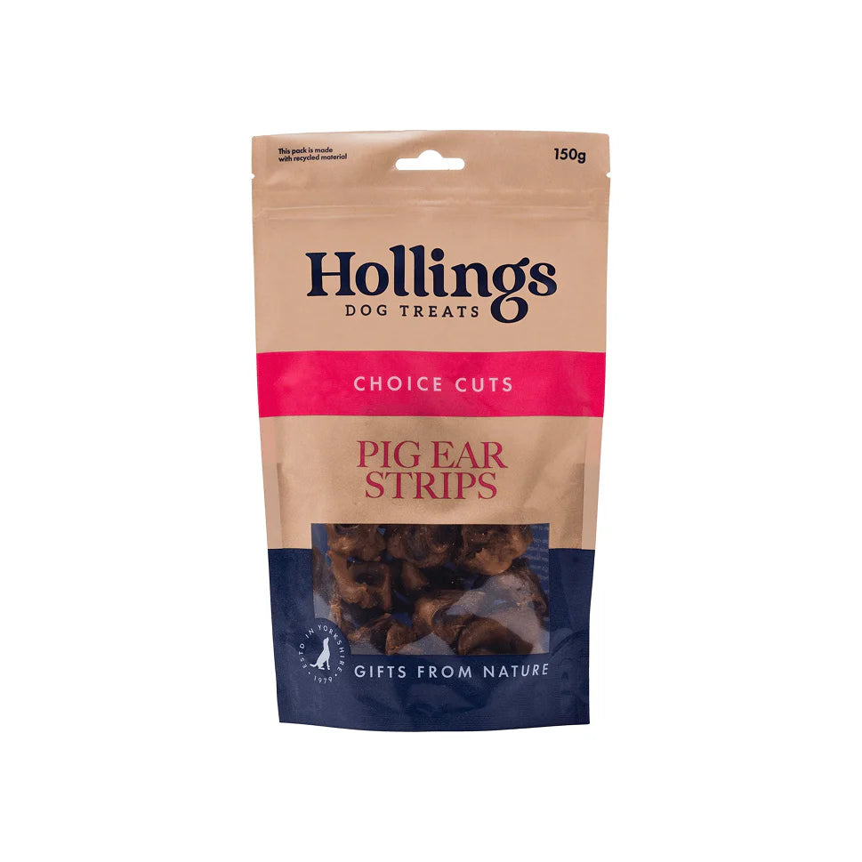 Package of Hollings Dog Treats Pig Ear Strips 
