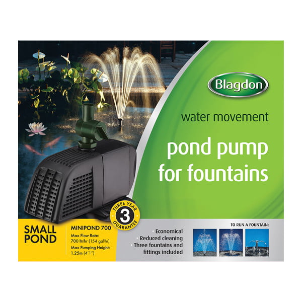 Blagdon Minipond 700 pond pump for fountains, small pond, box