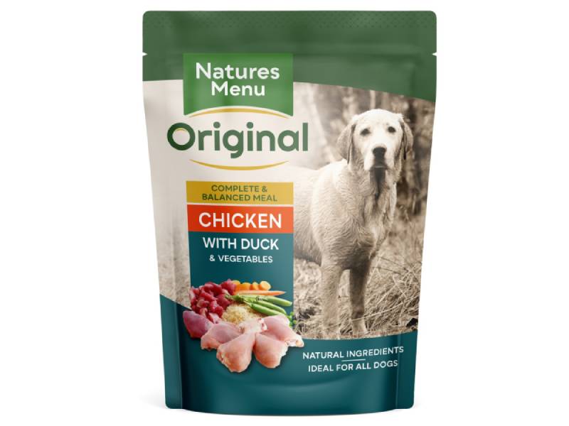 natures menu dog pouch chicken and duck 300g