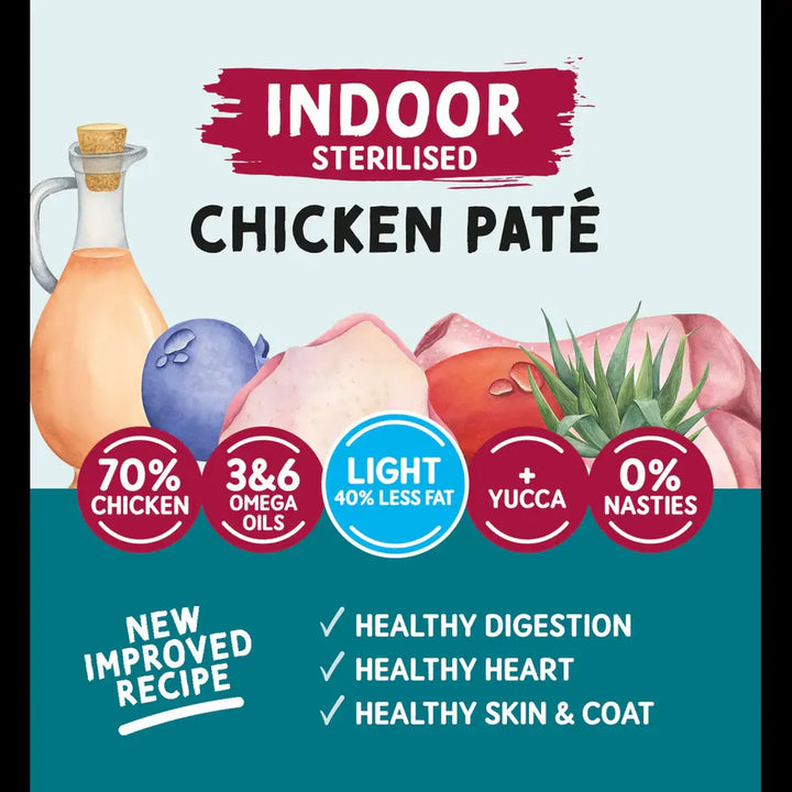 Naturo chicken pâté cat food with odour-reducing yucca extract

