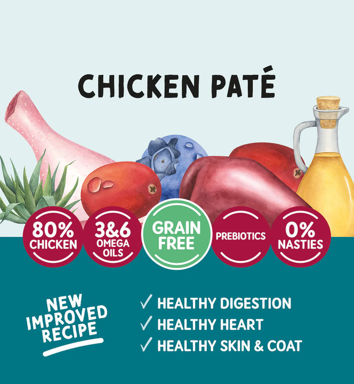 Grain-free wet cat food with chicken pâté

